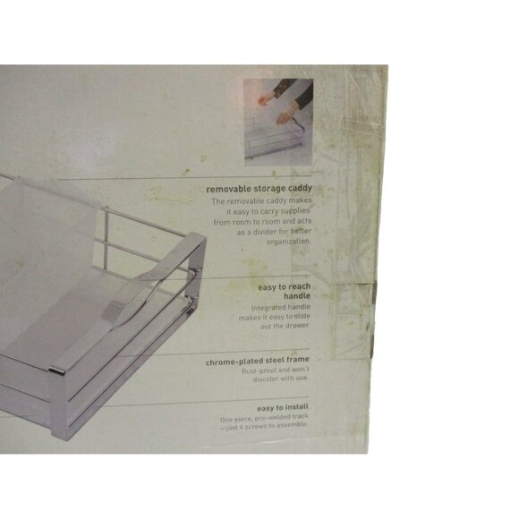 Simplehuman Chrome 14" Pull 0ut  Cabinet Organizer Model KT-1048 Comercial Grade - Picture 3 of 5